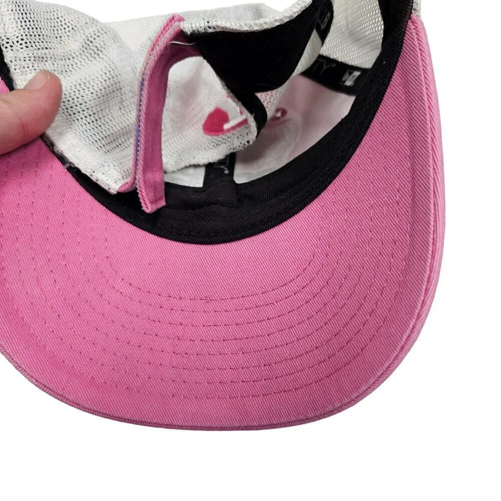 BYU Cougars Youth Trucker Hat Pink Mesh Back Embroidered New Era FLAWED‎